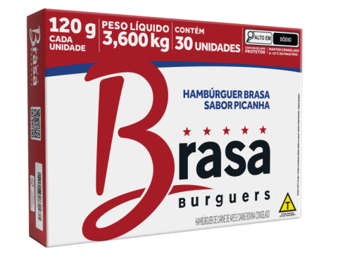Hamburguer Bovino Picanha Brasa Burguers 30x120g - 1 Unidade